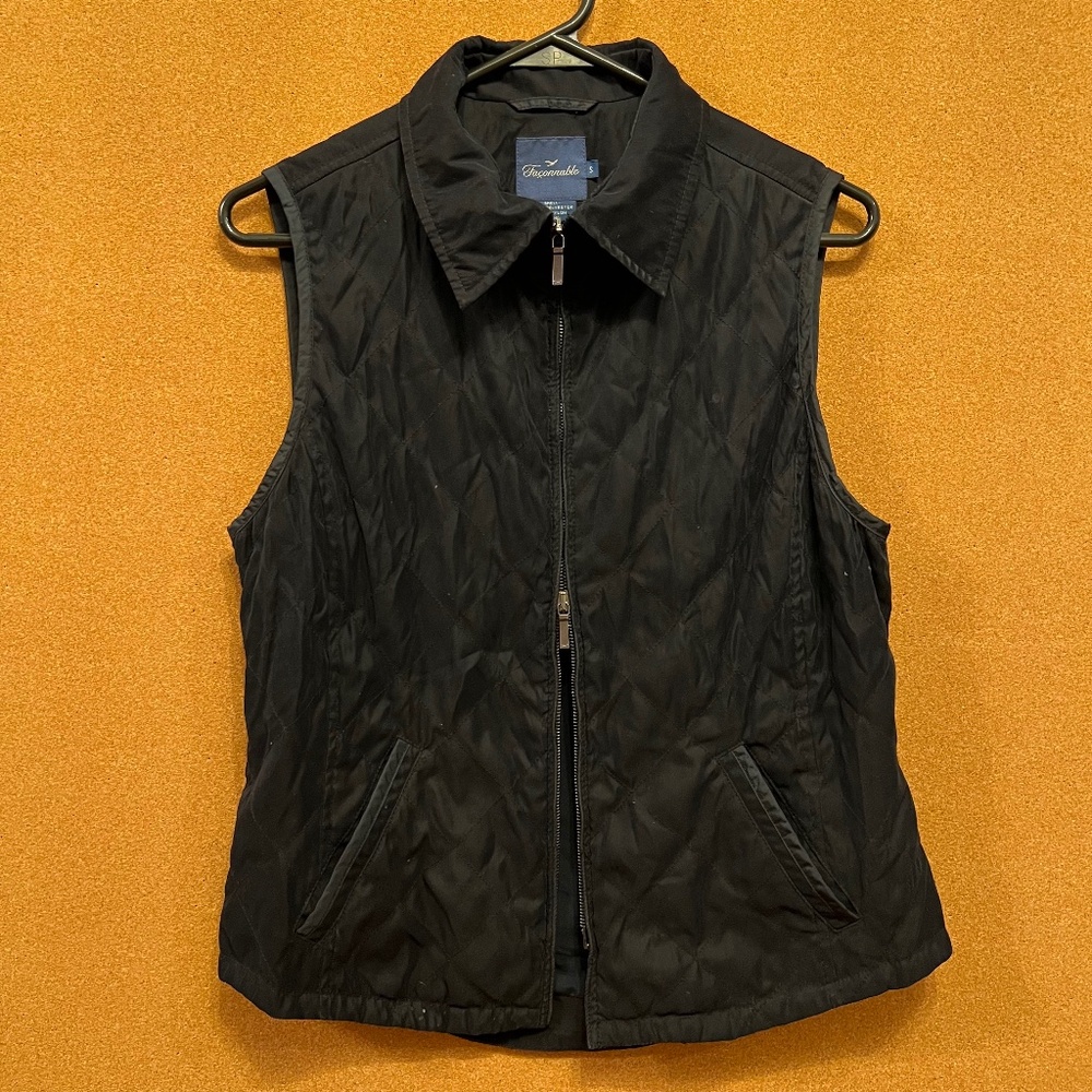 Water Resistant Facconable Black Quilted Vest